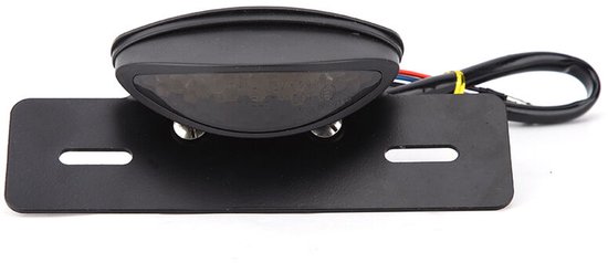 Universeel retro LED-achterlicht voor motorfietsen met rem- en kentekenplaatverlichting (zwart)