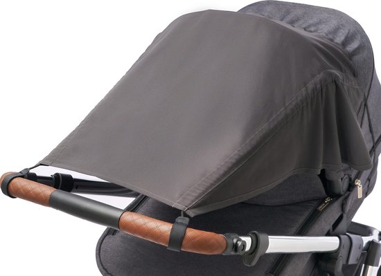Universeel zonnezeil voor kinderwagens met zijbescherming, uv-bescherming 50+, zonnekap voor kinderwagen, zonnedak, zonnerolgordijn, zonwering voor baby's, kleur: antraciet van Universeel