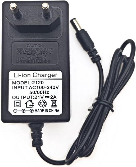 Universele 21V 2A 42W AC/DC Adapter Oplader met Indicatielampje en Veiligheidsfuncties