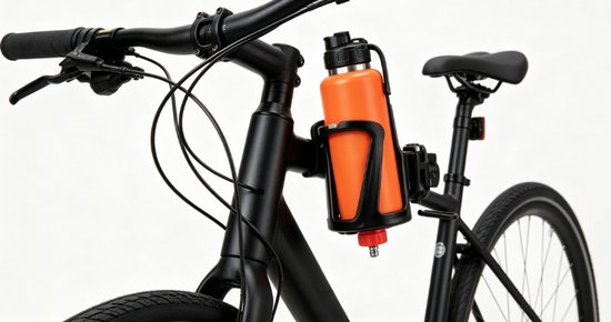 Universele bidonhouder voor fiets motorfiets scooter en kinderfiets / 360° verstelbare drinkfleshouder / snelmontage op stuur en frame / geschikt voor dagelijks gebruik en recreatief rijden / zwarte kunststof en aluminium accessoire