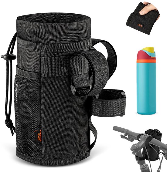 Universele Bidonhouder Zonder Schroeven - Verstelbare Flessenhouder voor 12-24 oz Drinkflessen - Stuurhouder voor Fiets, Mountainbike, Kinderwagen, Scooter & Rolstoel - Eenvoudig te Monteren Drinkbekerhouder