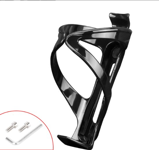 Universele Bidonhouders Fiets - Sterke en flexibele structuur - Wordt geleverd met gereedschap en twee schroeven - Afmeting - 14.5x7.5x7.6cm - Zwart