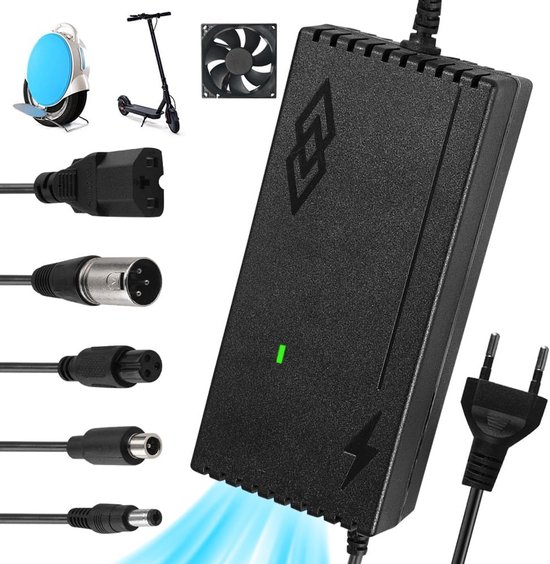 Universele Elektrische Step Oplader 54.6V 2A met 5 Verschillende Aansluitingen