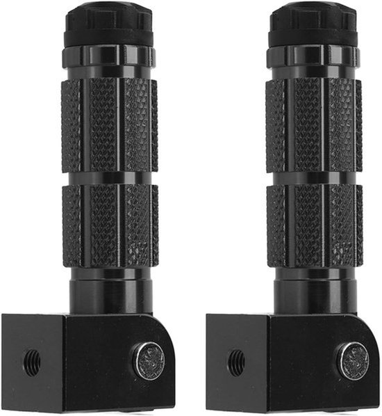Universele Opvouwbare Voetsteunen M8 - CNC Aluminium Voetpedalen - Set van 2 - Anti-slip Passagierssteuntjes voor Motor, Fatbike & Scooter - Zwart van Merkloos