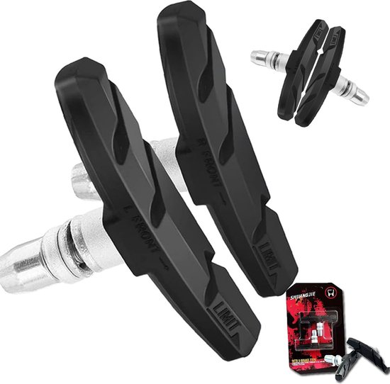 Universele Remblokjes - V-brake Remschoen - 69 mm - Rubber - Set 2 Stuks - Fietsen Rubberen Remblok - Remschoenen - Remschoentjes - Remblokkenset - Verstelbaar van Universele