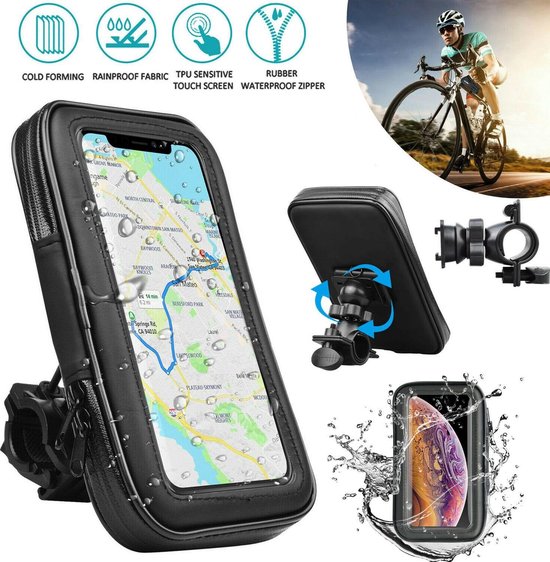 Universele waterdichte telefoon fietstas - GPS houder Fiets tas - zwart van AyeWay
