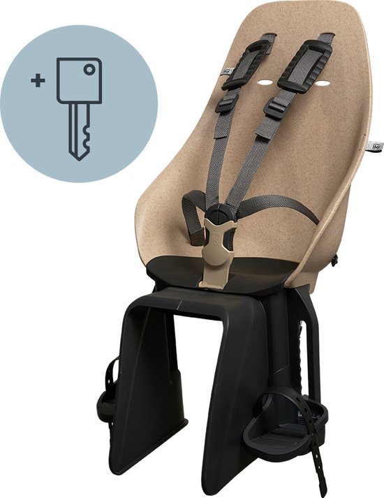 Urban Iki BIO Fietsstoeltje Achter Ta–ke Dragermontage - Oishi Beige/ Bincho Black van Urban Iki