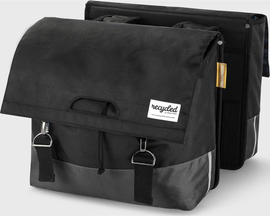Urban Proof Dubbele Fietstas Gerecycled Pet 40 Liter Black van Urban Proof