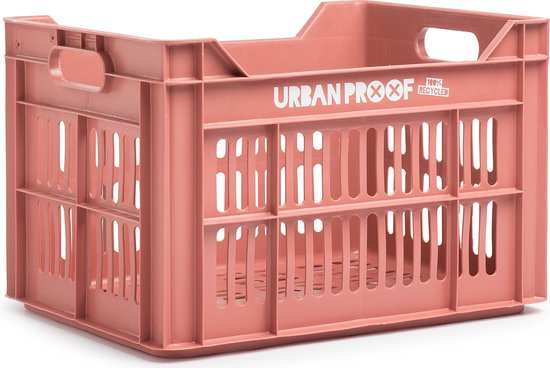 Urban Proof Recycled Fietskrat - 30 L - Warmroze van Merkloos