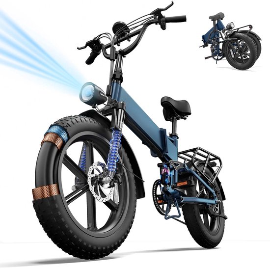 URLIFE T5 E-Bike - 20 inch - 128km actieradius - 750W motor - blauw
