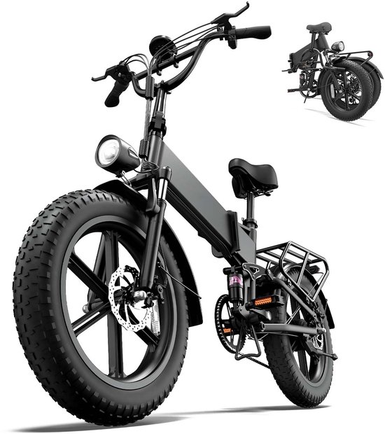 URLIFE T5 E-Bike - 20 inch - 128km actieradius - 750W motor - zwart