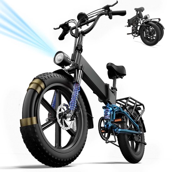 URLIFE T5 opvouwbare e-bike 20" x 4" fat-banden, 48V 13Ah 80 Nm-motor