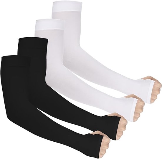 UV Beschermende Armstukken - 2 Paar Compressie Arm Sleeves - Armstukken Wielrenen - Hardlopen Armwarmers - UV-bescherming verkoelende armmouwen compressie armmouw - UPF 50 zonnemouwen - One Size - voor fietsen rijden golf wandelen