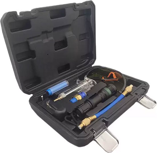 UV Lekkage detectie set met accessoires-Weber tools-Voor opsporen van zelfs de kleinste lekkages in koudemiddel-, koeling-, motorolie- (diesel en benzine), transmissieolie- en stuurbekrachtigingssystemen. van Weber Tools