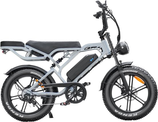 V20 Pro Fatbike Licht Grijs 2025 – Elektrische Fatbike – Hydraulische Remmen – 48V 15Ah van Merkloos