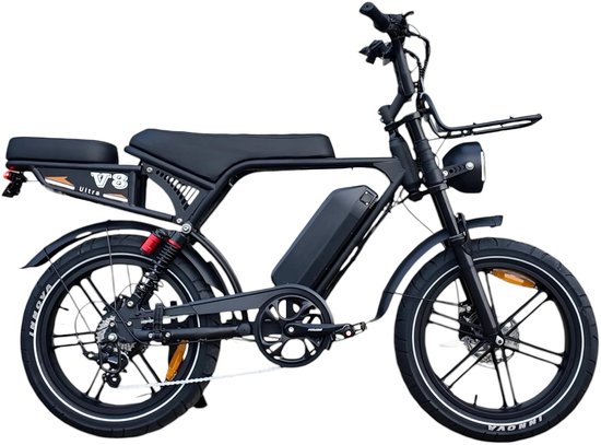 V8 Ultra Ouxi Fatbike - Zwart - 250W - 48V van Merkloos