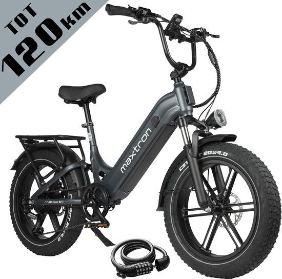 vankel Camel Elektrische Fiets–864Wh Accu–20×4.0 Inch Fatbike Banden –Geüpgrade Hydraulische Schijfremmen met Motoronderbreking–Actieradius tot 120 km–Verende Voorvork met Lock-out (Dubbele Modus)–Shimano 7 Versnellingen–Elektrische Stadsfiets–Grijs van VANKEL