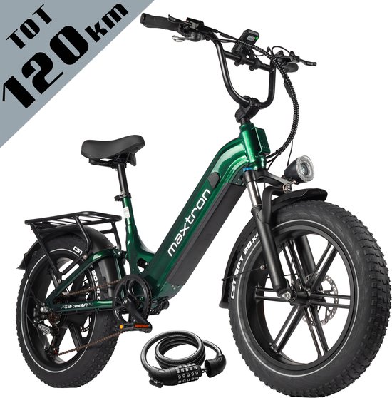 vankel Camel Elektrische Fiets–864Wh Accu–20×4.0 Inch Fatbike Banden –Geüpgrade Hydraulische Schijfremmen met Motoronderbreking–Actieradius tot 120 km–Verende Voorvork met Lock-out (Dubbele Modus)–Shimano 7 Versnellingen–Elektrische Stadsfiets–Groen van VANKEL