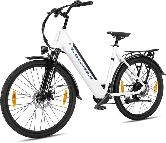 VANKEL E-bike 26 Inch voor Volwassenen – Elektrische Stadsfiets met Lage Instap – 36V 10Ah Accu – 45Nm – 7 Versnellingen – 25 km/u – App