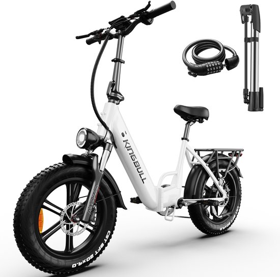 vankel Literider Elektrische Fiets–Opvouwbaar–648Wh Accu–Voor- en Achter Hydraulische Schijfremmen–20×4.0 Inch Fatbike Banden – Actieradius tot 90 km – MOZO Aluminium Verende Voorvork met Lock-out – Elektrische Stadsfiets–Max. Belasting 180 kg – Wit van VANKEL