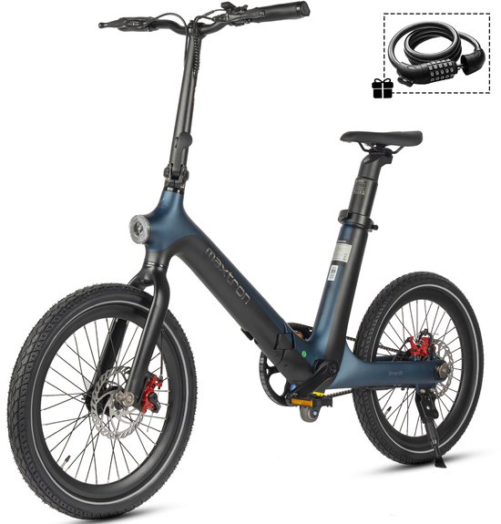 vankel Smart30 Elektrische Fiets – 20 Inch Opvouwbare E-bike – 36V 9.6Ah Accu – Actieradius tot 60 km – Schijfremmen – Stadsfiets –Inclusief gratis cijferslot –Blauw van VANKEL