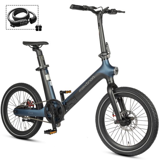 vankel Smart30 Elektrische Vouwfiets – E-bike – 346Wh Accu – Actieradius tot 70 km – 20×2.125 Inch Banden – Riemaandrijving – Aluminium Frame – Mechanische Schijfremmen – Stadsfiets – Max. Belastbaar 120 kg– Blauw van VANKEL