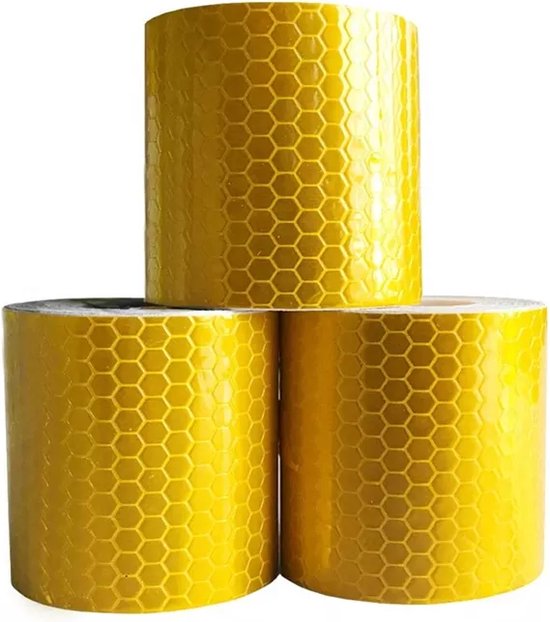 Vardaan Reflecterende tape -  bakfiets - fiets - auto - geel reflectie plakband op rol - 3 meter x 5 cm breed van Vardaan