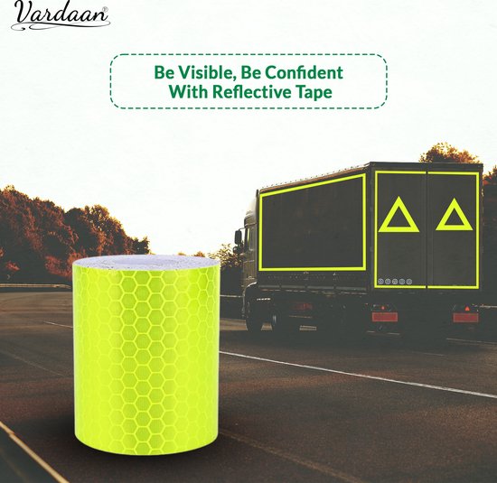 Vardaan Reflecterende tape -  bakfiets - fiets - auto - gele reflectie plakband op rol - 3 meter x 5 cm breed