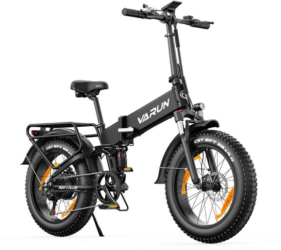 VARUN S20-1 PLUS E-bike - 25 km/u - 20inch - 60km actieradius - 250W motor - 48V13Ah accu - 55 N·m - zwart