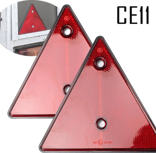 VCTparts Driehoek Reflectoren Achterlicht Gevaren Reflectie (set) [Veiligheid - Trailer - Aanhanger - Vrachtwagen - Aanhangwagen] van VCTparts
