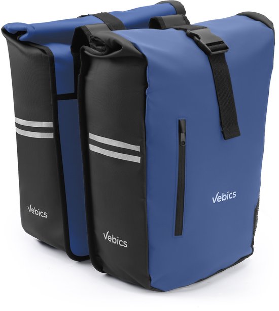 Vebics Dubbele Fietstas - 48L - 100% Waterdicht - Donkerblauw