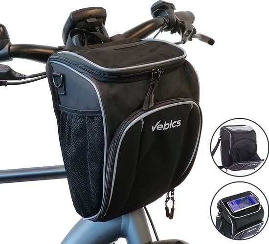 Vebics® Waterbestendige Stuurtas fiets - Afneembaar - Elektrische Fiets - Racefiets - Telefoonhouder fiets van Vebics