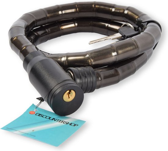 Veilig Onderweg: Zwarte Fietsslot Kabelslot - Inclusief 2 Sleutels - Duurzaam Metaal & Plastic, 80cm, Inclusief 2 Sleutels - Perfect voor Fietsen & Accessoires! van Veilig Onderweg