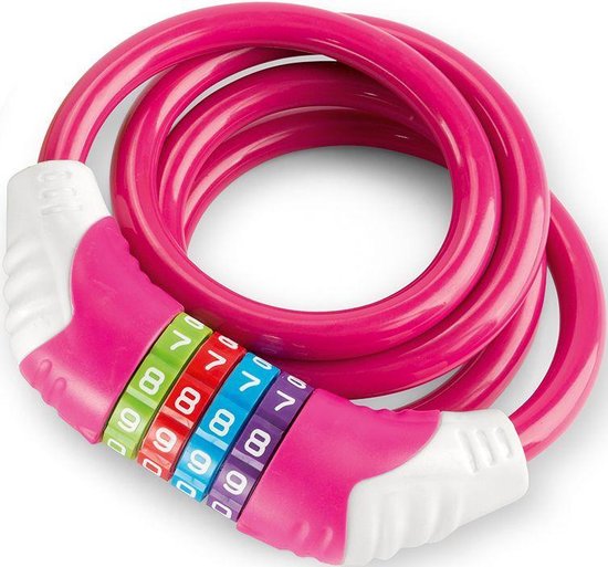 Veiligheids kabelslot Puky roze van Puky