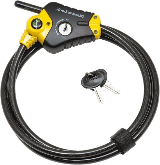 Veiligheidskabel met sleutelslot - Verstelbare vergrendelingskabel van 30 cm tot 18 m - Python - Voor Sportuitrustingen en Gereedschap