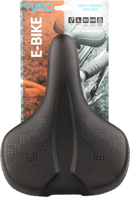 Velo Comfort zadel - e-bike vacuüm met O-zone en handvat - schokabsorberend van Velo