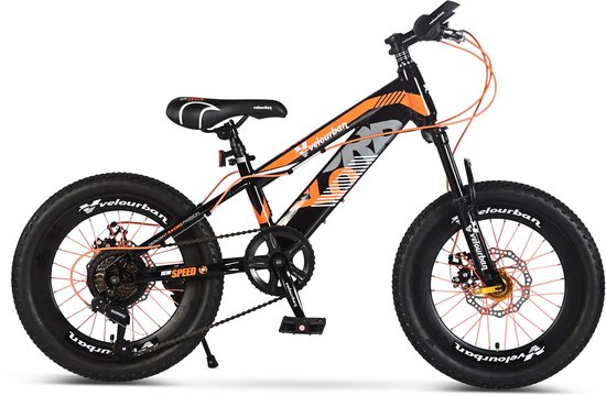 Velo Urban 18 Inch Kinder Mountainbike – 7-speed Shimano – Schijfremmen – Oranje & Zwart van Velo