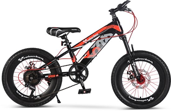 Velo Urban 18 Inch Kinder Mountainbike – 7-speed Shimano – Schijfremmen – Rood & Zwart van Velo