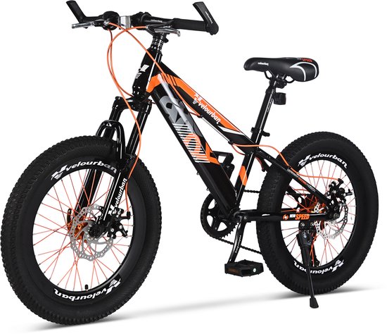 Velo Urban 20 Inch Kinder Mountainbike – 7-speed Shimano – Schijfremmen – Oranje & Zwart van Velo