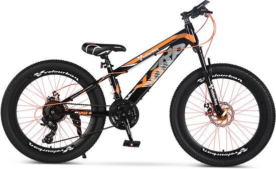 Velo Urban 24 Inch Kinder Mountainbike – 21-speed Shimano – Schijfremmen – Oranje & Zwart van Velo