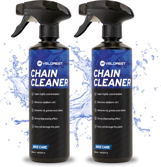 Velorest Chain Cleaner - 2 X 500ml - Fietsketting Reiniger Set - Kettingreiniger Fiets - Chain Cleaner - Kettingreiniger Vloeistof - Ketting Ontvetter - Langdurige Bescherming van Merkloos