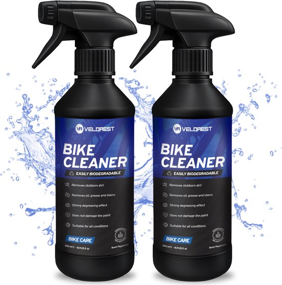 Velorest Fiets Reiniger 2X 500ML - Fiets Reiniging - Fietsreinigingsset - Bike Cleaner - Fiets Schoonmaak - Biologisch Afbreekbaar