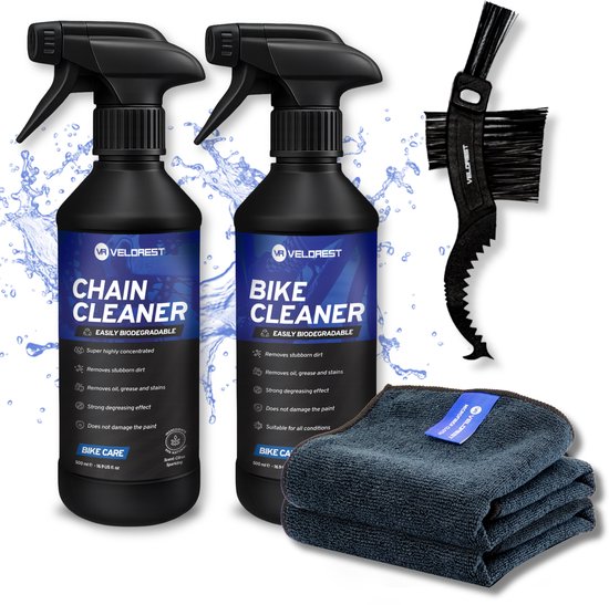Velorest Fiets Schoonmaak Set - Fietsketting Reiniger Set - Chain Cleaner - Bike Cleaner - Ketting Reiniger Fiets - Fietsreinigingsset - Biologisch Afbreekbaar van Merkloos