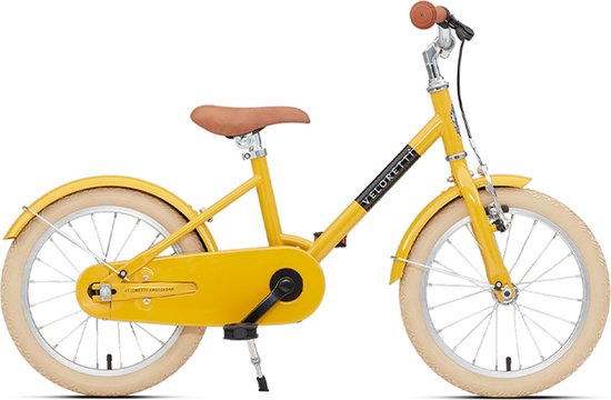 Veloretti Maxi Kinderfiets 16 inch - Geel - Kids 3-6 jaar van Merkloos