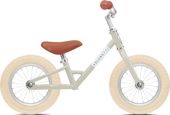 Veloretti Mini loopfiets - 12 inch - Grijs / Beige - 2-4 jaar van Merkloos
