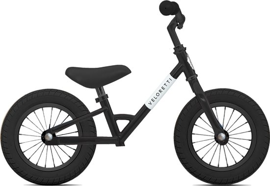 Veloretti Mini loopfiets - 12 inch - Zwart - 2-4 jaar van Merkloos