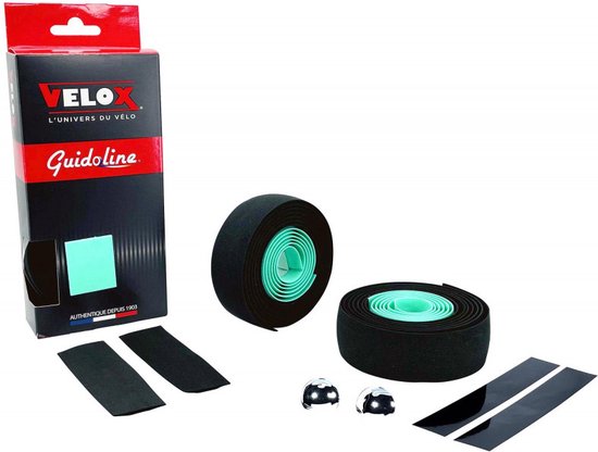 Velox Stuurtape Maxi Cork Bicolor zwart/celeste (2st) van Velox