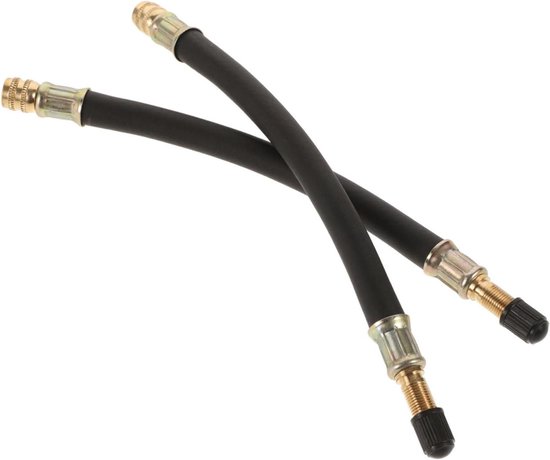 Ventiel Adapter Set - Ventielverlenger Bandenpomp - Banden Oppompen - Verlengd Slangontwerp - 19.50x1.20x1.20CM - Zwart
