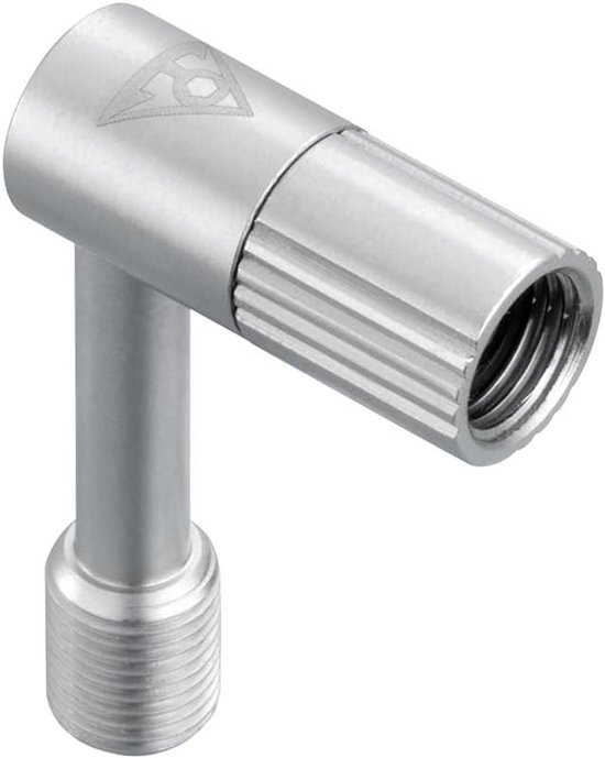 Ventiel Adapter - Winkeladapter Banden - Fietsbanden Oppompen - Messing Constructie - 2.5 cm - Grijs