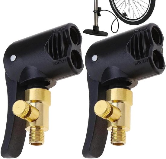 Ventiel Adapters - Fietspomp Accessoires - Fietsbanden Oppompen - Vergrendelbaar Ontwerp - 2 Stuks - Zwart